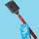 A grill brush and scrubbing pads on a blue background.