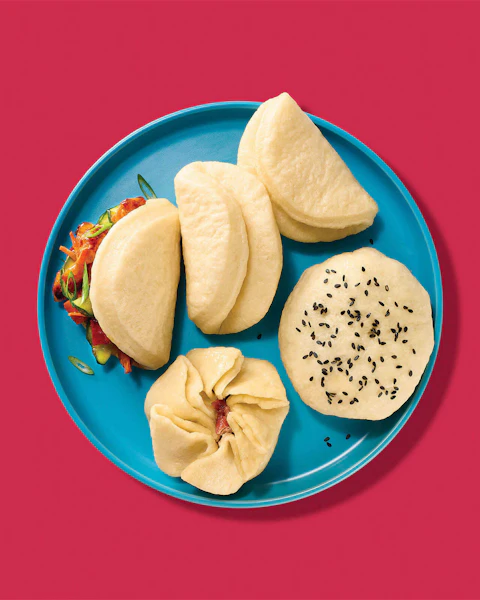Various types of Steamed Bao Buns