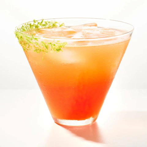 Glass of Mandarin Hibiscus Cocktail