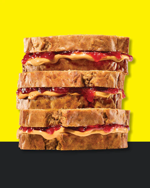No Sugar Added Banana Bread PBJ Sandwiches