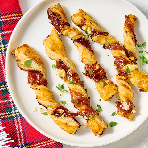 Plate of Prosciutto Pastry Twists