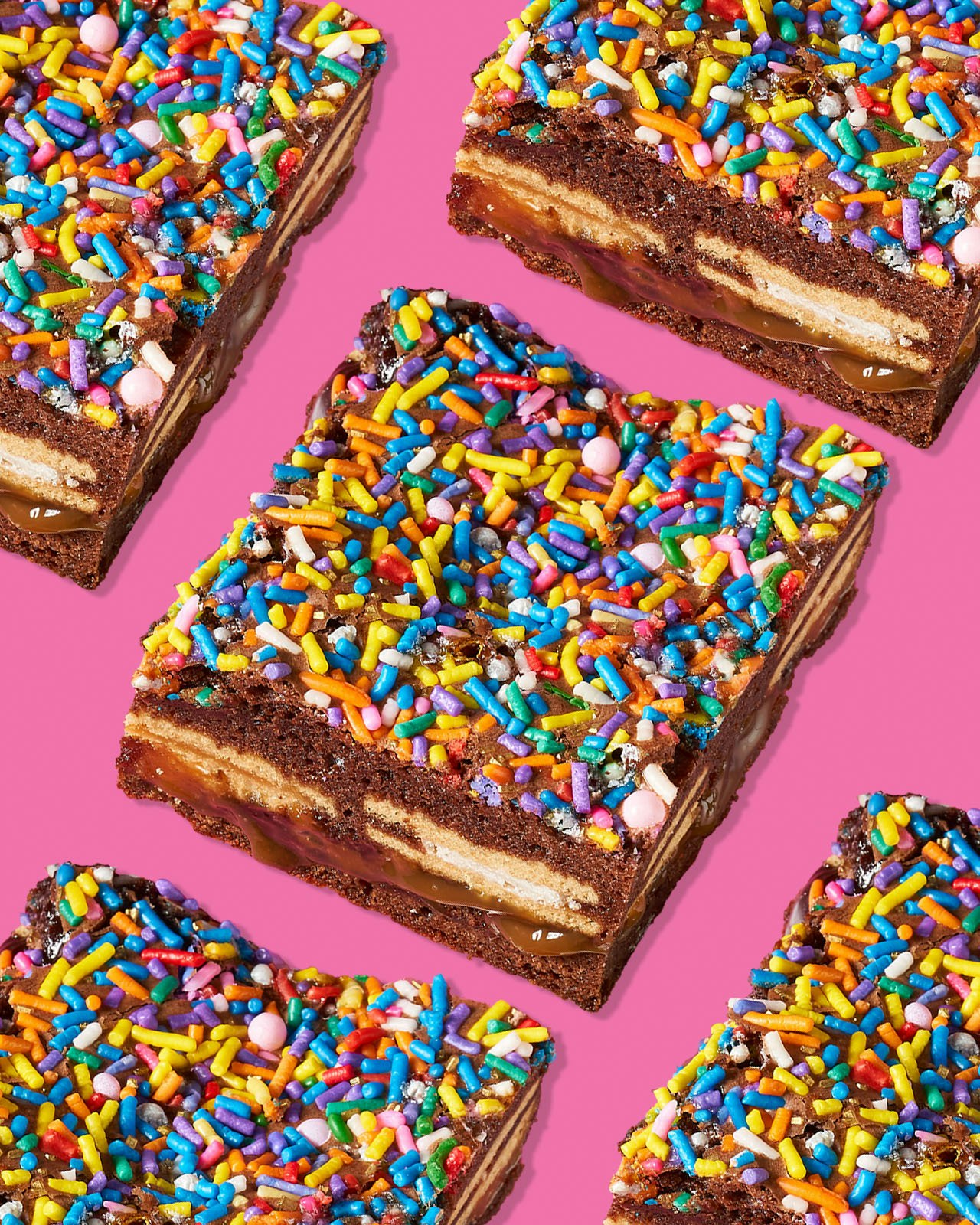 HyVee Seasons Caramel CookieStuffed Confetti Brownies