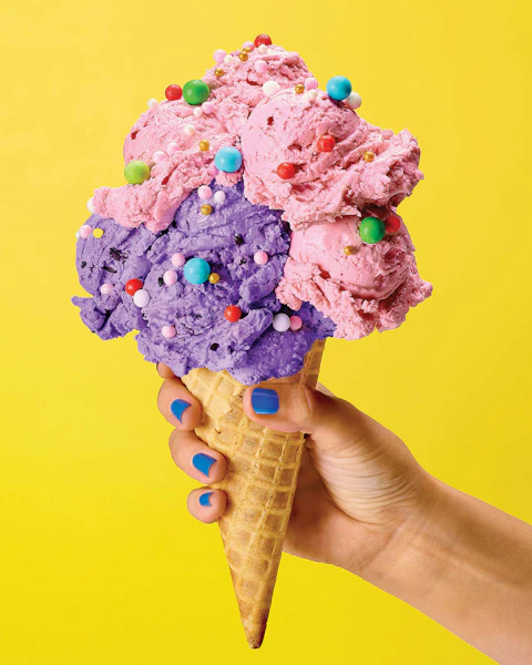 No Churn Lemon Blueberry Ice Cream
