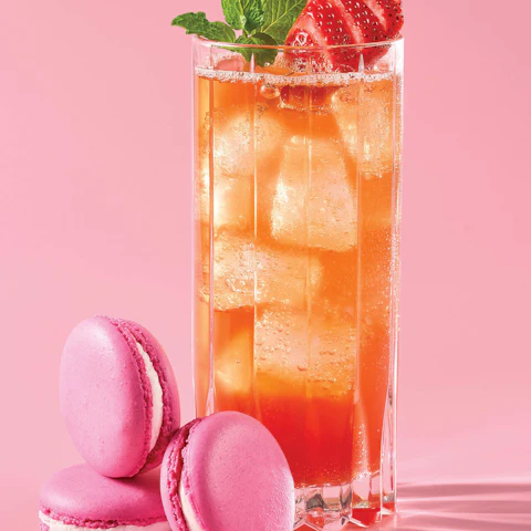A glass of Rose Colored Glasses cocktail