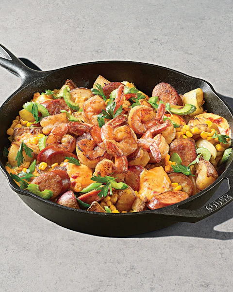 Cheesy Southern Shrimp Skillet