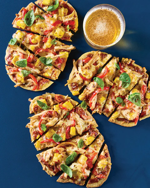 Three Mango Basil BBQ Chicken Flatbreads