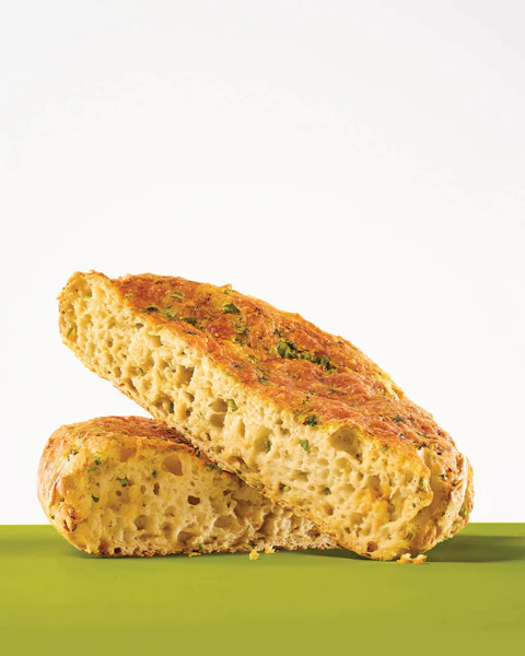 Slices of Dill Pickle Bread stacked