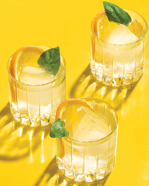 Three glasses of Cold Snap Smash cocktail