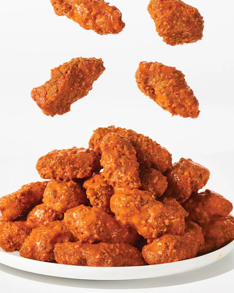 Plate of Gluten Free Boneless Buffalo Wings
