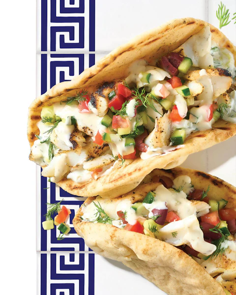 Two Grilled Cod Gyros