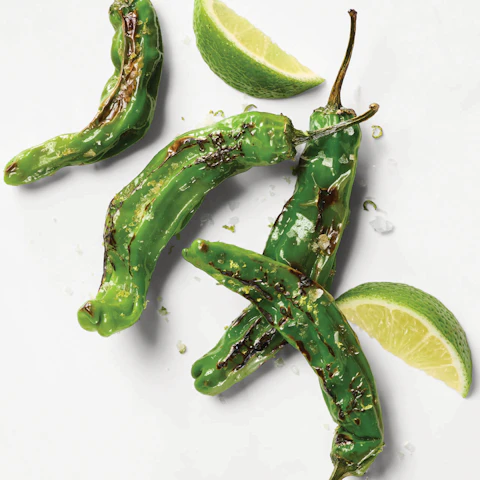 Blistered Grilled Shishito Peppers