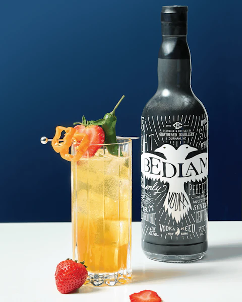 Glass of The New Best Friend Cocktail featuring Bedlam Vodka