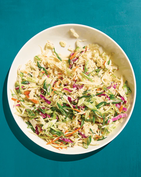 Plate of Light and Tangy Coleslaw