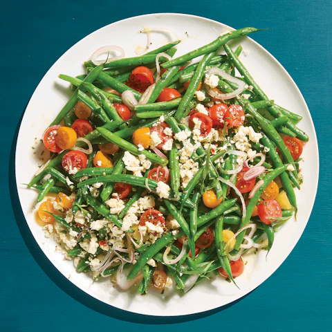 Plate of Tarragon Green Bean and Tomato Salad