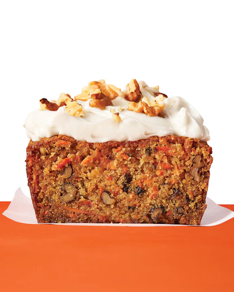 Piece of Vegan Carrot Cake Loaf