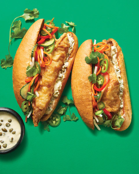 Fried Cod Bahn Mi sandwiches