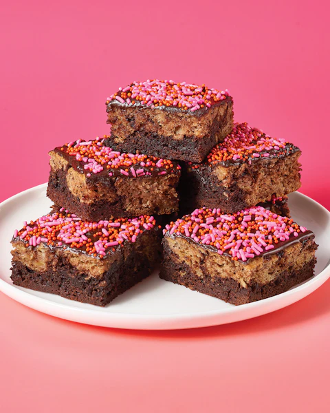 Plate of Banana Bread Brownies