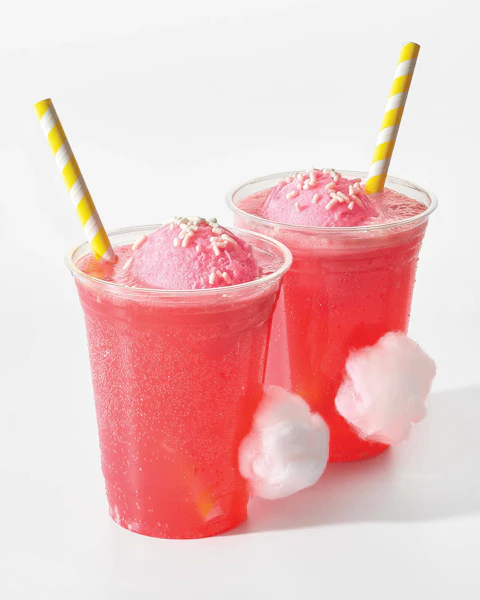 Two cups of Bunny Tail Punch with straws.