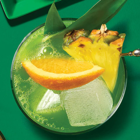A glass of The Lucky Frog cocktail