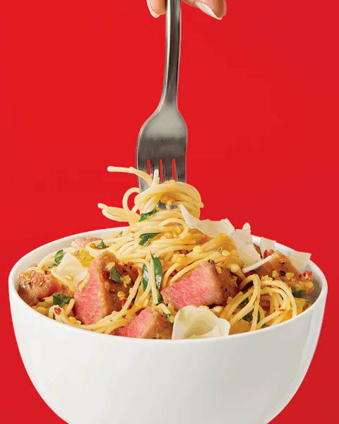 Bowl of Lemon Garlic Tuna Scampi