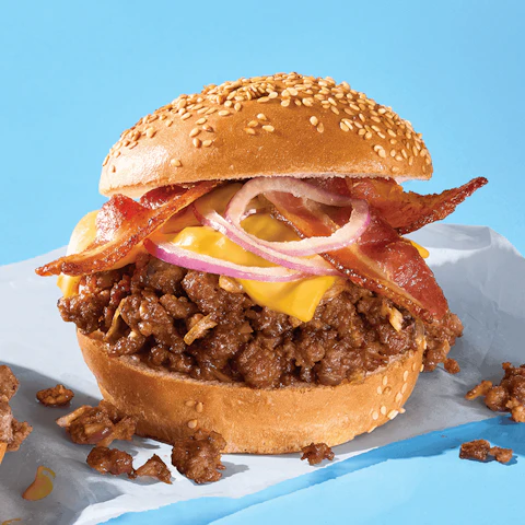 A Bacon n Cheddar Loose Meat Sandwich
