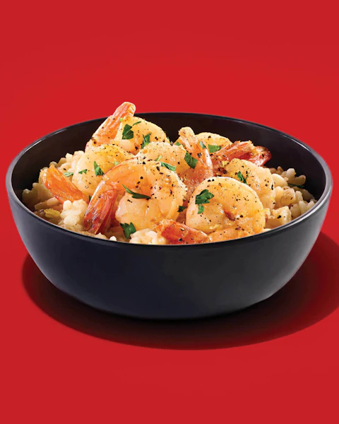 A bowl of Lemony Risotto with Shrimp