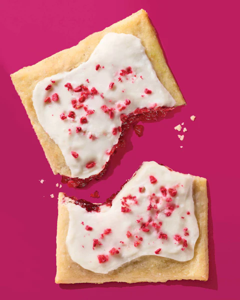 Gluten Free Sugar Free Raspberry Pastry Tarts broken apart