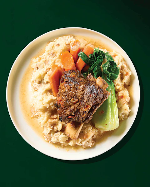 Plate of Slow Cooked Korean Style Short Ribs