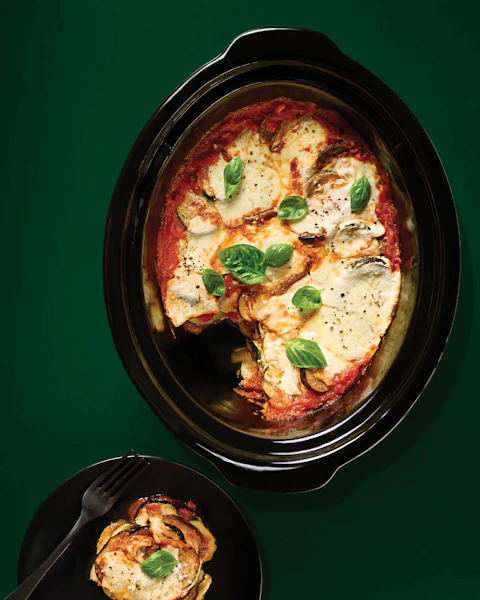 Slow Cooker of Low Carb Vegetable Lasagna
