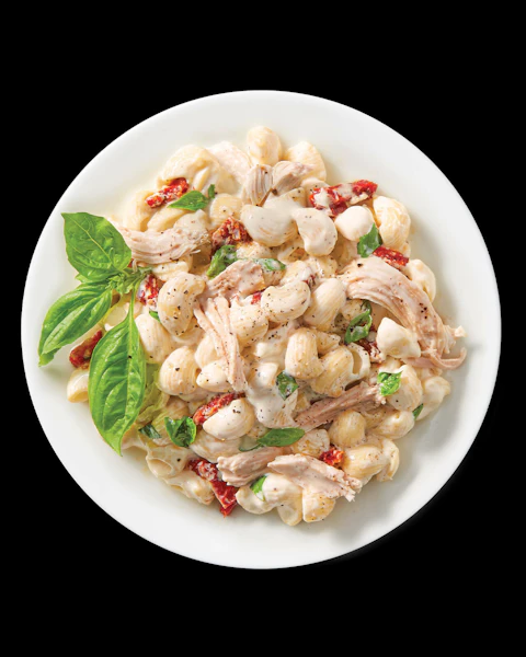 Plate of White Cheddar Mac Dinner