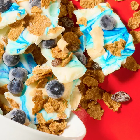 Raisin Bran Blueberry Yogurt Bark