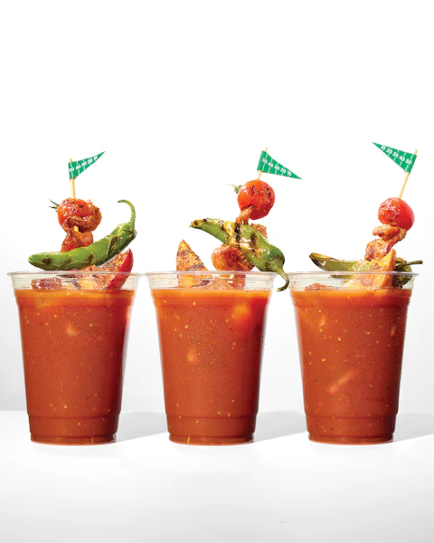 Three glasses of Sweet and Spicy Bloody Maria