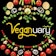 Colorful vegetables arranged in a nice pattern with the words "Veganuary" spelled out.