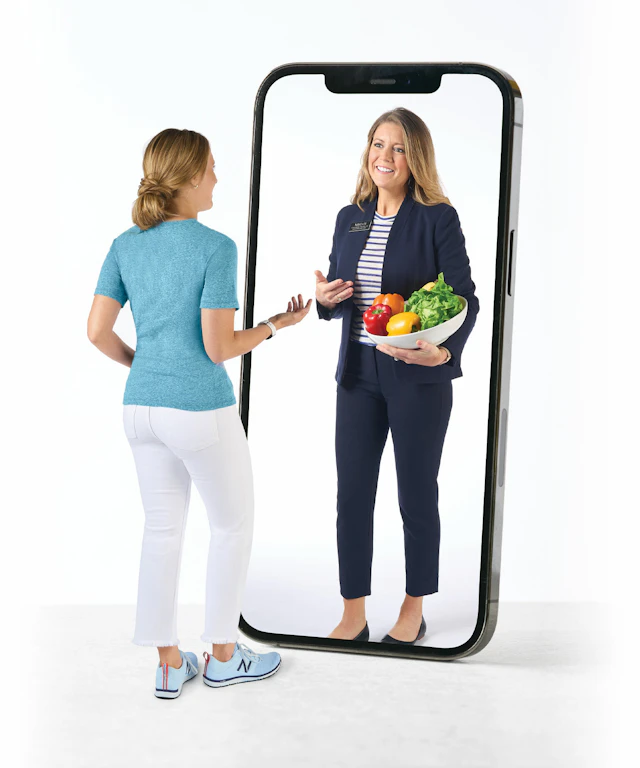 Hy-Vee dietitian giving a consultation through the Healthie app